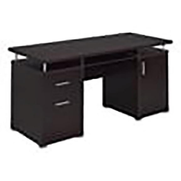 Scranton & Co 2-Drawer Contemporary Wood Computer Desk in Cappuccino
