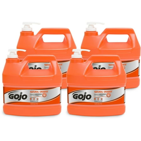 Gojo®, GOJ095504CT, Natural Orange Pumice Hand Cleaner, 4 / Carton, White, 1 gal (3.8 L)