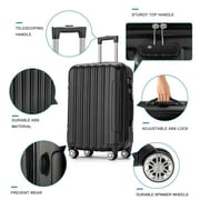 Ktaxon Luggage Sets, 4-Piece Set Hard Suitcase Set Travelling with TSA Lock Spinner Wheels 16in20in24in28in, Black
