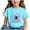 Sky Blue, variant on Baby and Toddler Girls Short Sleeve T-Shirts Cotton Crewneck Shirts Basic Tees Summer Casual Tops