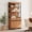 Mocha, variant on WAMPAT 4-Piece Modern 72" Tall Library Bookcases with Metal Base & Adjustable Shelves, Wood Bookshelves with Storage Cabinet & Open Shelves for Home Office & Living Room, Mocha
