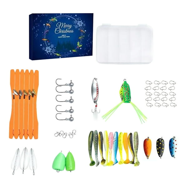 Advent Calendar Fishing Christmas Countdown, Fishing Tackle Advent Calendar For Fish Adult Men Teen Boys, 50pc