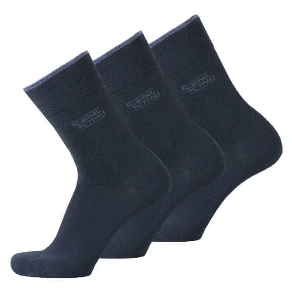 camel active Calcetines para hombre, paquete de 3 - Calcetines básicos, algodón orgánico Azul oscuro 39-42
