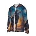thumbnail image 2 of KLL Moonlit Night Sky Wolf Print Men's Women’s UPF 50+ Sun Protection Outdoor Hoodie Jacket Long Sleeve Fishing Hiking Performance Shirt-3X-Large, 2 of 6