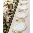 thumbnail image 7 of Goodluck 75 Pack Gold Plastic Silverware Set – Heavy Duty Disposable Cutlery, Includes 25 Forks, 25 Spoons, 25 Knives, Elegant Vintage Design for Weddings, Parties, Thanksgiving, and Daily Use, 7 of 7