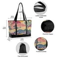 thumbnail image 2 of FORMRS Canvas Laptop Tote Bag for Women with 15.6" Computer Compartments Shoulder Handbag, Green Floral Wave, 2 of 7