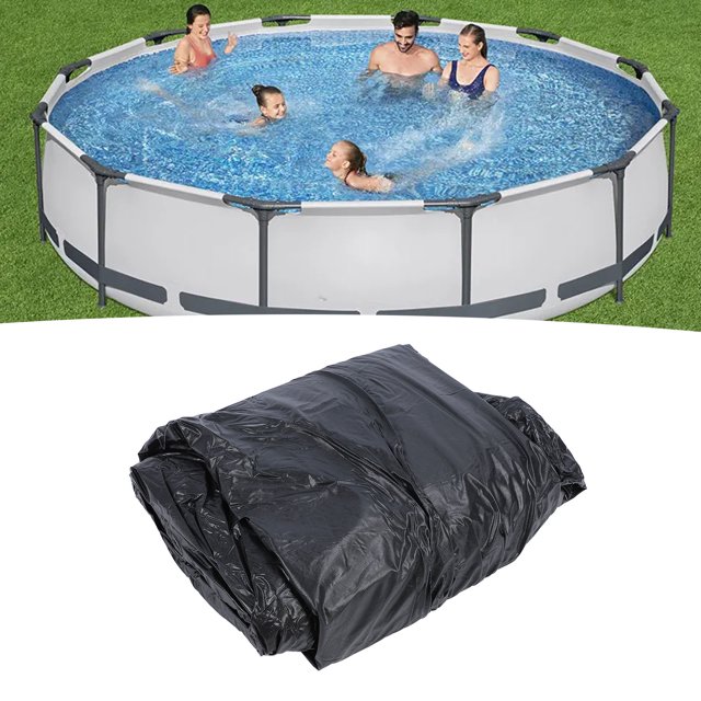 Round Pool Cover, Extra Thick Cold and UV Resistant Above Ground Pool Cover Keeps Out Debris Large Winter Swimming Pool Cover Protector with Winch and Cable for Outdoor Use