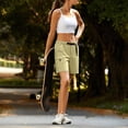 thumbnail image 5 of Delayuji Cargo Short for Women Baggy High Waisted Elastic with Zipper Pockets Hiking Short Lightweight Athletic Golf Shorts for Women Cargo Pants Summer Outdoor, 5 of 7