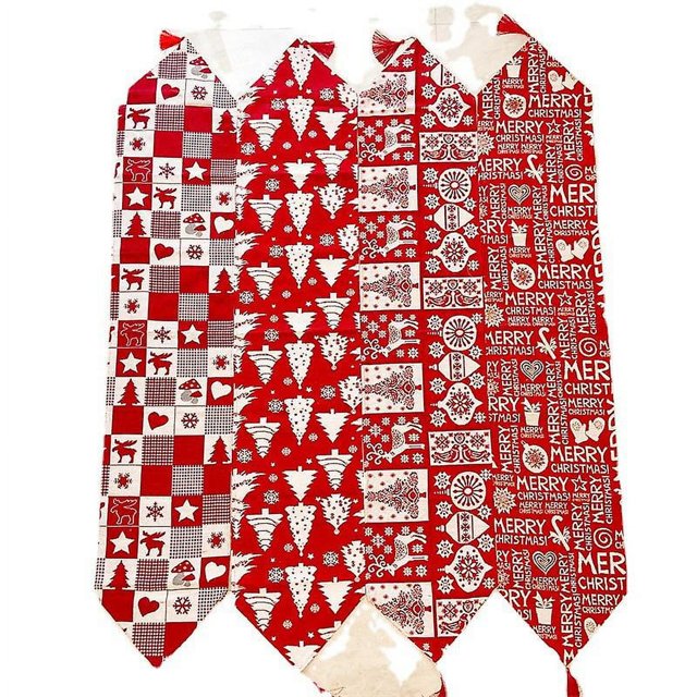 Bandera de mesa navideña de nieve de alce, artículos decorativos navideños, Bandera de mesa de algodón, decoración creativa de mesa de tela navideña