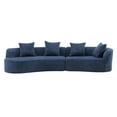 thumbnail image 2 of Christopher Knight Home Modern 126" Curved Sectional Sofa, 5-Seater Modular Couch with 4 Throw Pillows, Navy Blue, 2 of 8