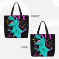 thumbnail image 2 of Disketp Rex Dinosaur With Sunglasses Bolsa Tote de Lona para Mujer, Bolso de Hombro y Cruzado con Cierre de Cremallera, 2 of 7