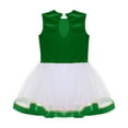 thumbnail image 6 of TiaoBug Kids Girls Christmas Mrs Santa Claus Costume Candy Cane Sleeveless Dance Leotard Tutu Dress Green 12, 6 of 6