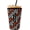 Black Orange White Geometric, variant on Reusable Insulated Neoprene Iced Coffee Sleeves for Iced Coffee Cups, Coffee Coolies sleeves for Iced & Hot Drinks Pink Rose on Mint Green,M(22-24oz)