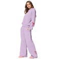 thumbnail image 5 of Bow Sweatpants Set for Women Bow Hoodie Set for Women Womens Sweatsuits 2 Piece Set Comfort Bow Hoodie Wide Leg Sweatpants Set Athleisure Sweatset Cute Matching Sweat Sets, Purple-L, 5 of 6