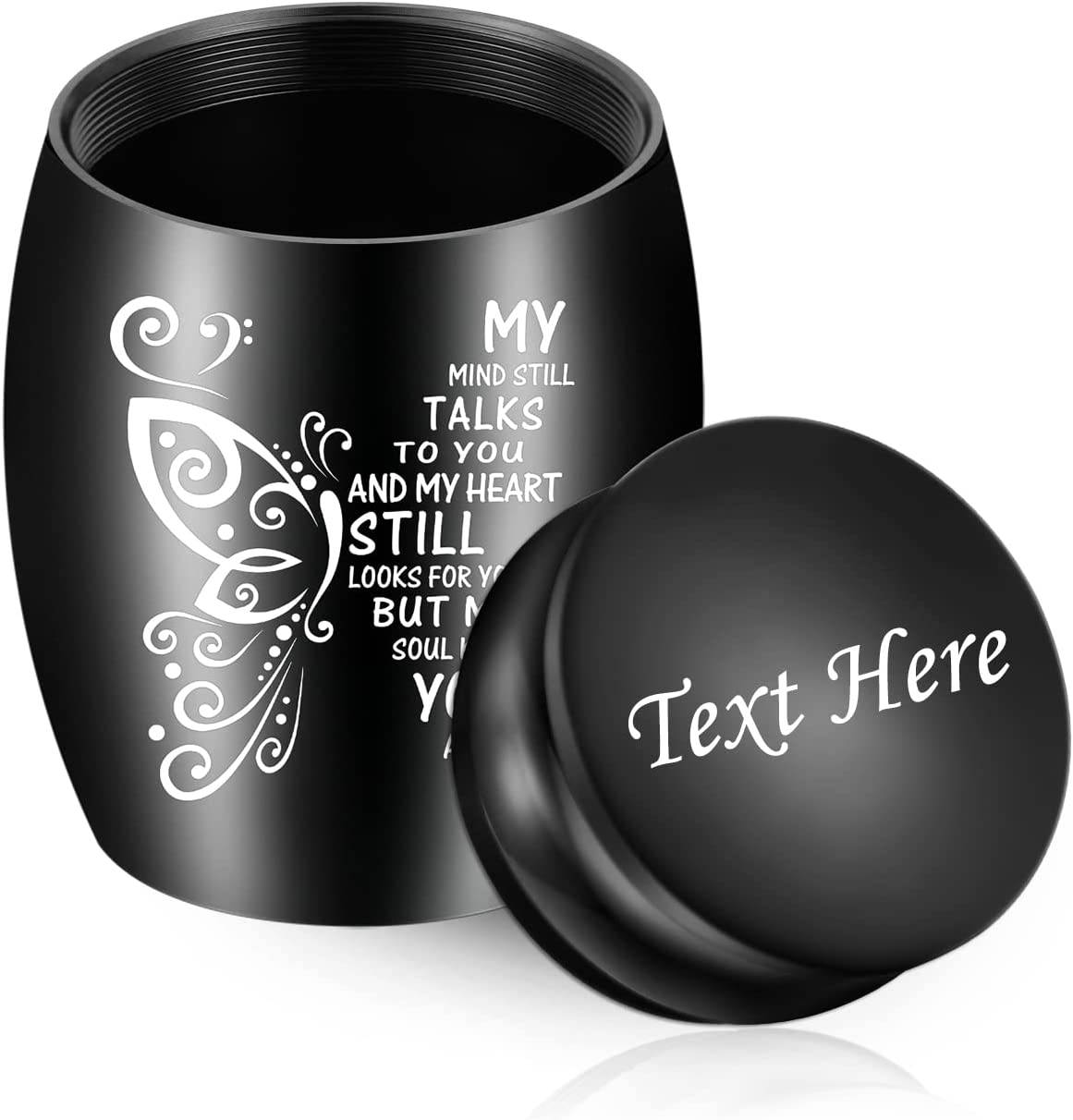 1.57 Inch Small Keepsake Urn for Human Ashes Butterfly Mini Urn Stainless Steel Small Ash Urn