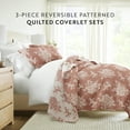 thumbnail image 3 of Noble Linens 3-Piece Terracotta Distressed Bouquet Reversible Quilt Set, Queen, 3 of 8