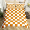thumbnail image 2 of Erosebridal White Orange Checkered Bedding Set Twin Buffalo Plaid Grid Comforter Cover,Checkerboard Duvet Cover Adults Men Women Aesthetics Gingham Quilt Cover(No Comforter), 2 of 5