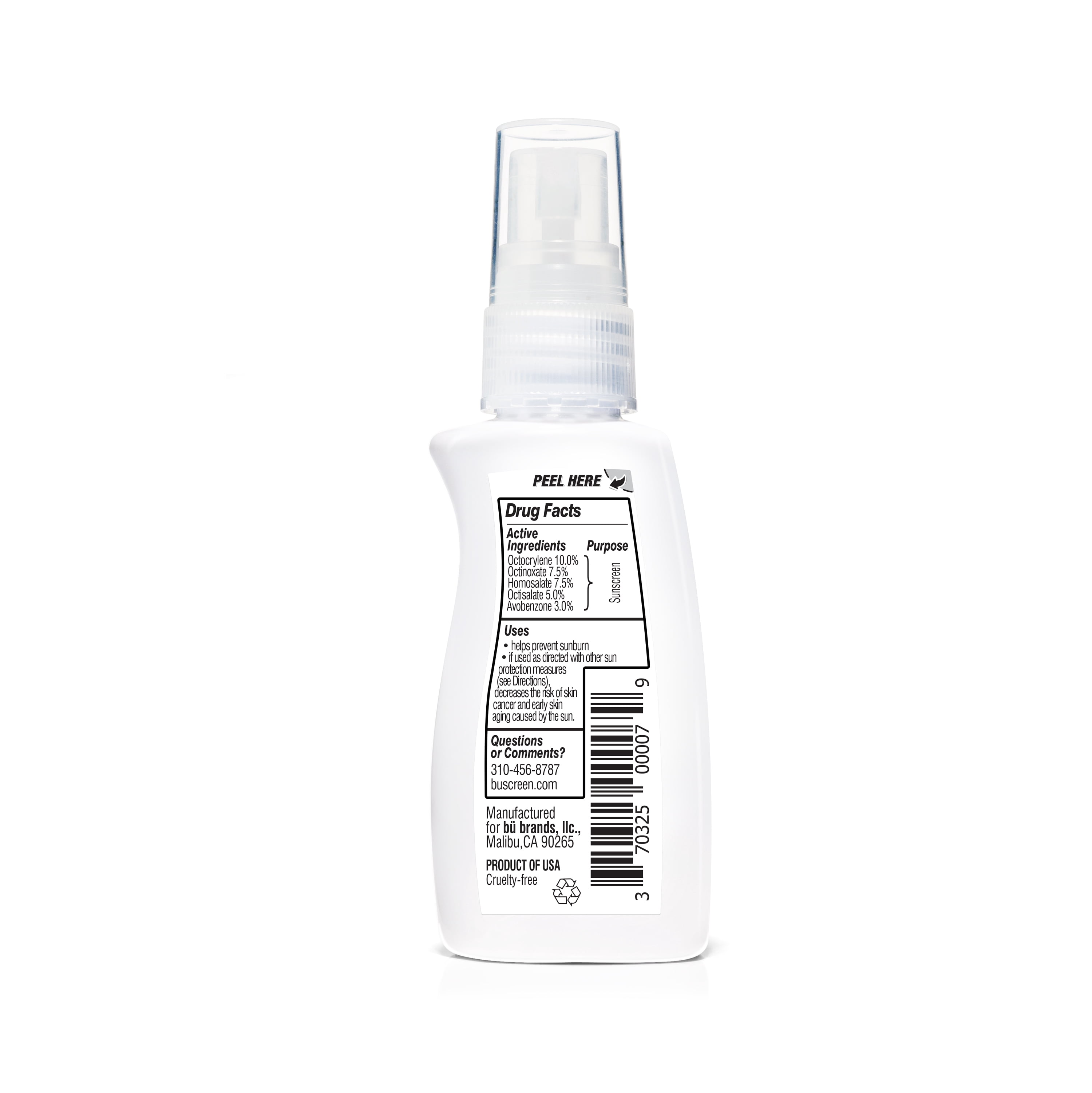 3 Pack - Bu KIDS SPF 50 Sunscreen Spray - Clear Moisturizing, Safe and Effective. Travel Sport Sensitive Skin. (Fragrance Free- 1 oz)