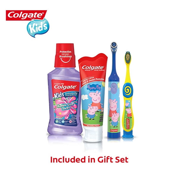 Colgate Kids Toothbrush, Toothpaste, Mouthwash Gift Set Peppa Pig