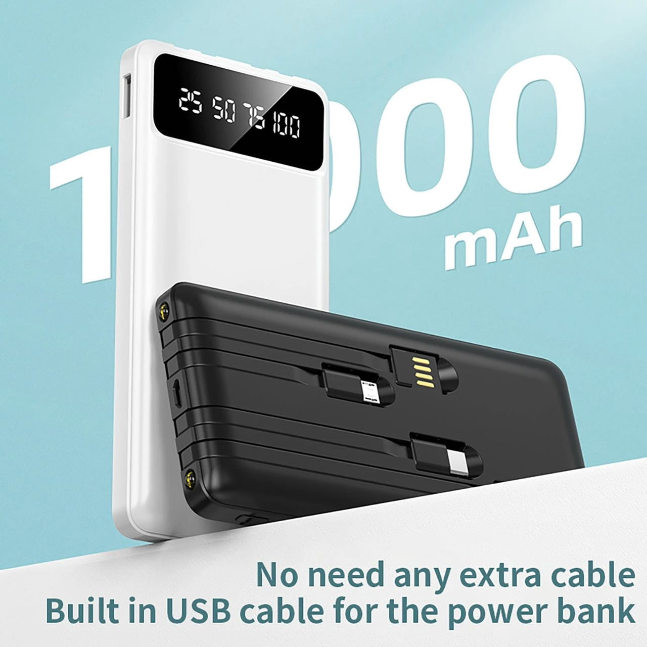 Portable Charger, Slimmest 10000mAh 5V/3A Power Bank, USB C in&Out High-Speed Charging Battery Pack, External Phone Powerbank Compatible with iPhone 15 14 13 12 X Samsung S22 S21 Google iPad