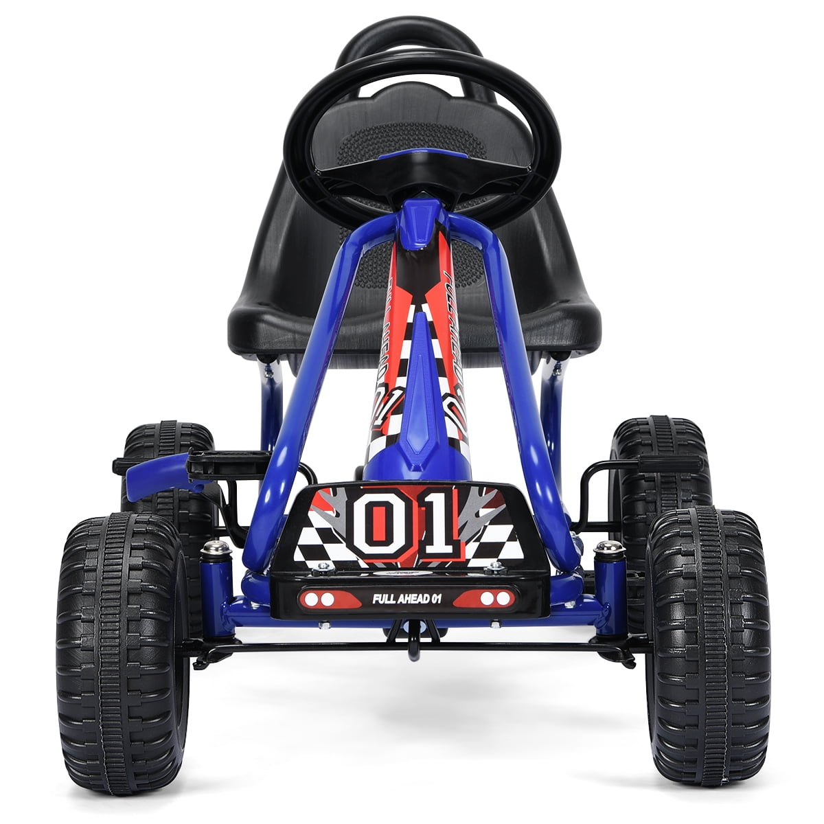 Kids Ride on Toys for Boys Girls with Adjustable Seat Blue Kinbor Go Kart 