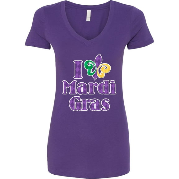 Inktastic I Love Mardi Gras Women's V-Neck T-Shirt