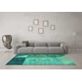 thumbnail image 3 of Ahgly Company Indoor Rectangle Abstract Turquoise Blue Modern Area Rugs, 7' x 9', 3 of 4