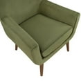 thumbnail image 6 of Linen Fabric Accent Chair, Mid Century Armchair with Wooden Legs, Modern Upholstered Reading Accent Chairs for Living Room Bedroom,Green, 6 of 7