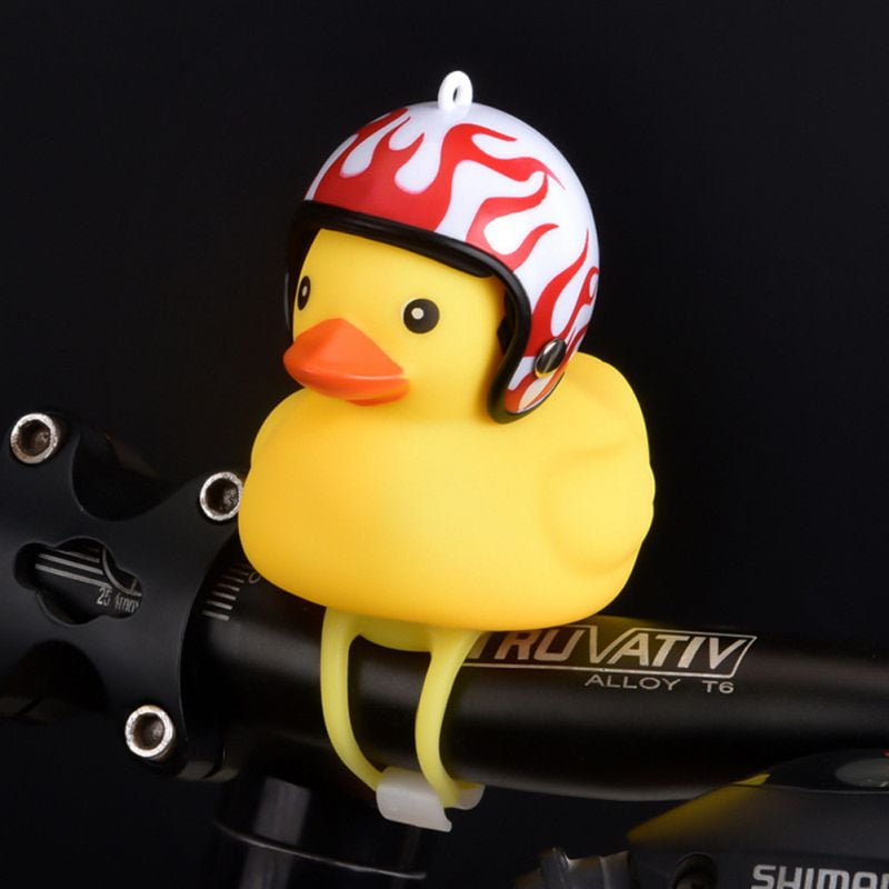 Bloomma Kids Bike Horn Cute Bicycle Lights Bell Squeeze Horns for Toddler Children Adults Cycling Light Rubber Duck Helmet Toys fit Children