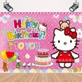thumbnail image 1 of Cross-border Cartoon Sanrio Hello Kitty Photography Background Cloth Children's Birthday Party Decoration Props Banner Hanging Cloth, 1 of 5