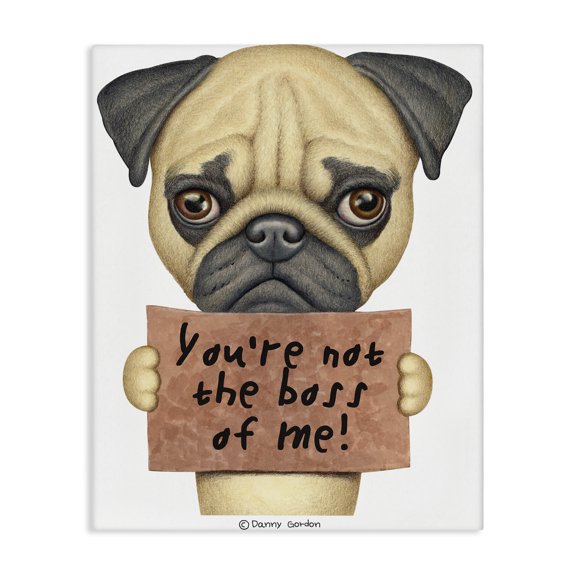 Stupell Industries Cottage Not the Boss of Me Dog Phrase Canvas Art, 16 x 20, by Danny Gordan