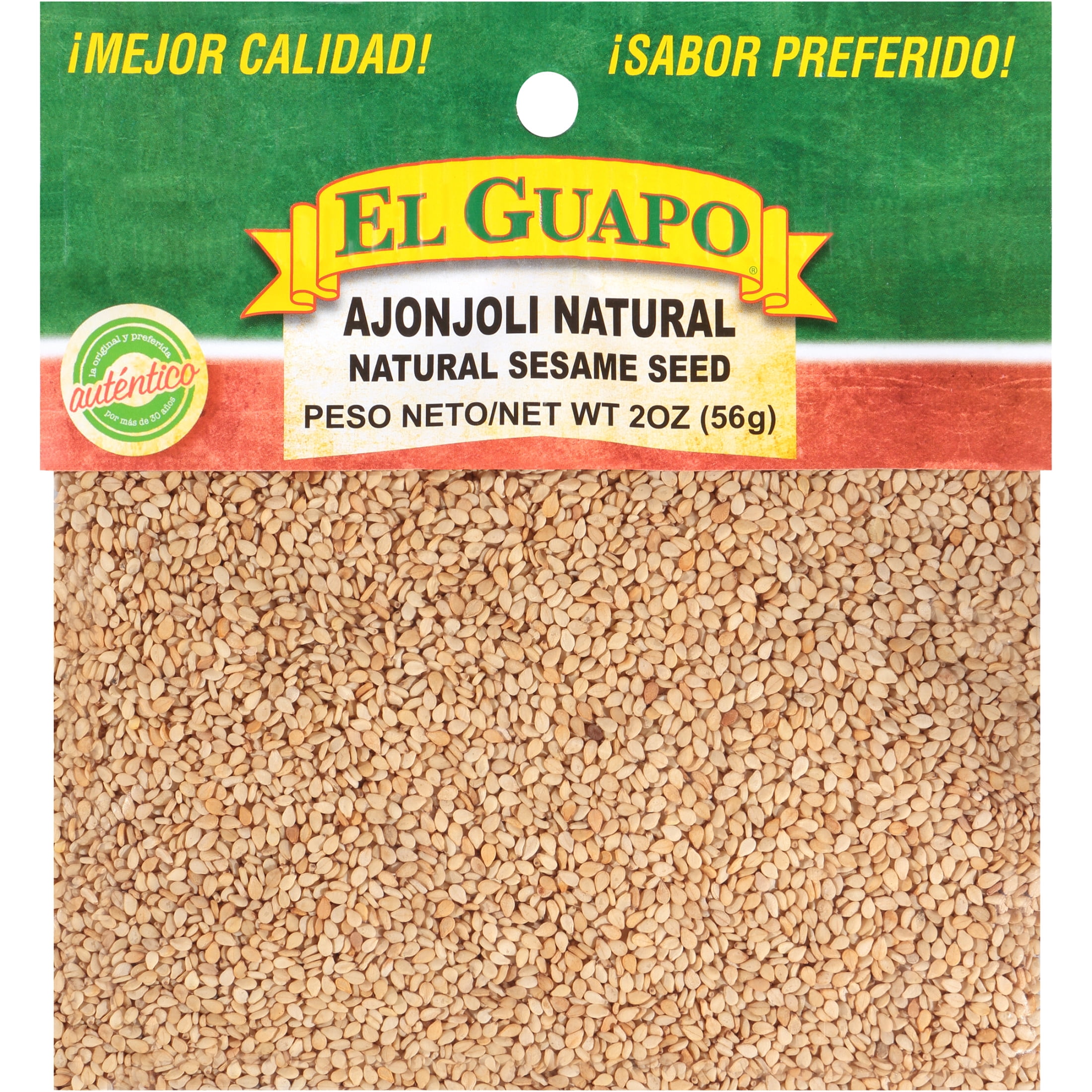 (6 pack) El Guapo Whole Sesame Seed, 2.0 oz Bag
