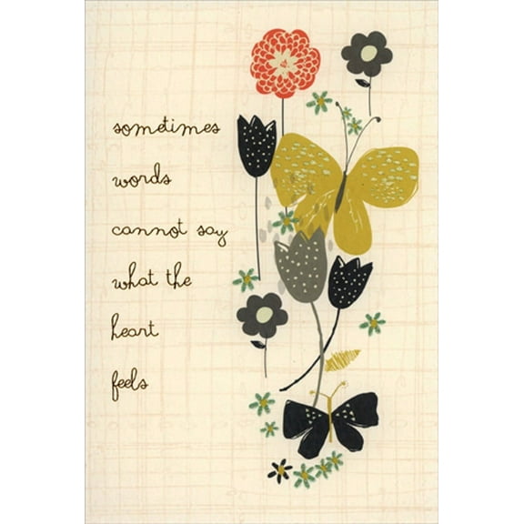 Pictura Sometimes Words Cannot Say : Butterflies and Flowers Encouragement Card