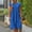 Blue#9, variant on Jesvior Cotton Linen Dress for Women Solid Short Sleeve Round Neck Ruched T Shirts Dress Loose Fit A-Line Beach Dress Summer Classic Casual Vacation Clothes
