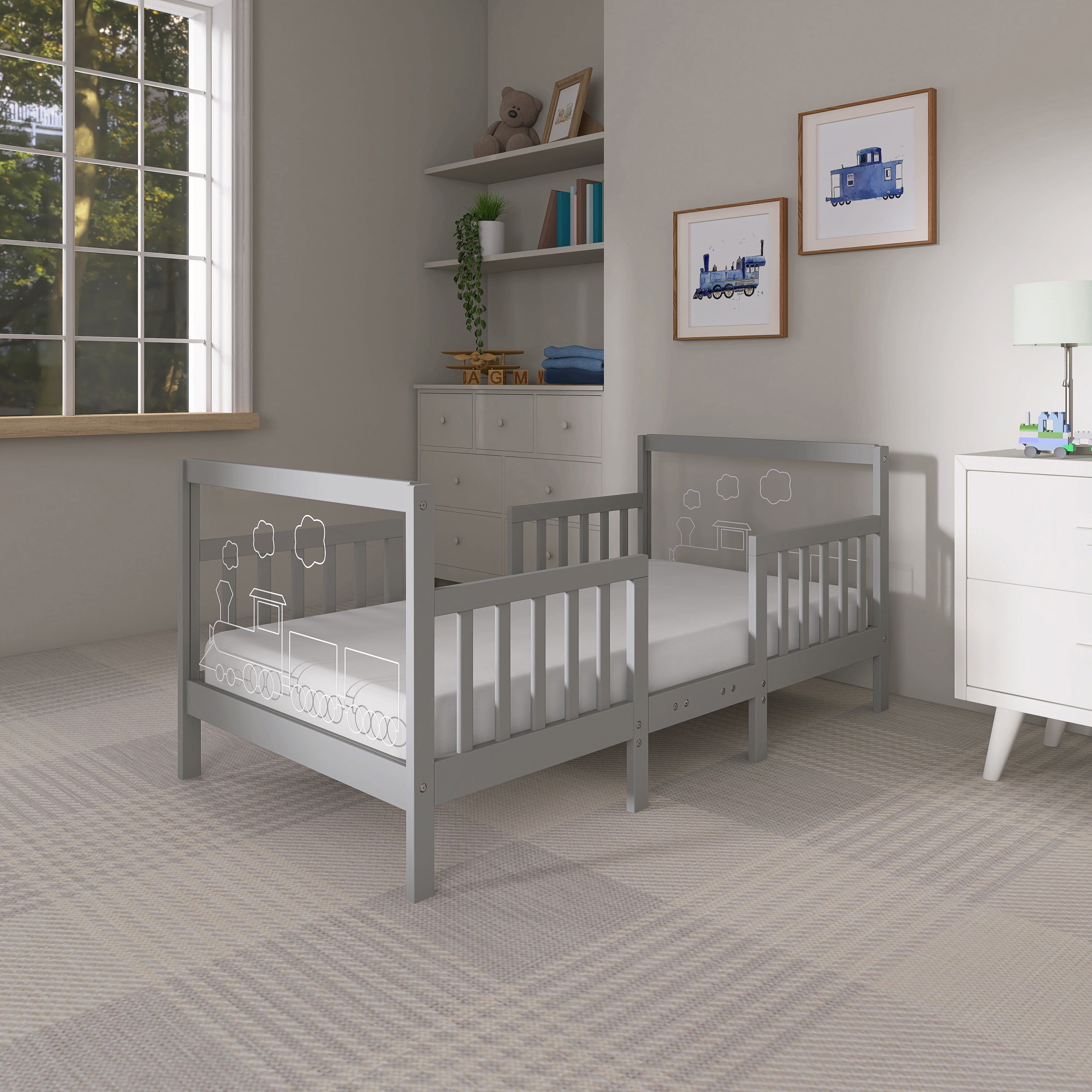 Dream On Me Polar Express Toddler Bed In Cool Grey