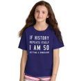 thumbnail image 3 of History Repeats Itself Dinosaur Pet Crewneck T Shirts Boy Girl Teen Brisco Brands XS, 3 of 6
