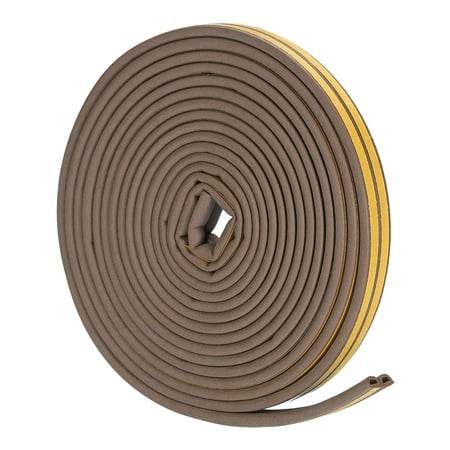 

Uxcell Weather Stripping 2 Pack 18ft x 3/8 W x 1/4 T Self Adhesive Foam Seal Strip D Shaped Brown