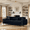 Black, variant on (Sofa)87.4 Inches 3 Seater Sofa for Living Room, Upholstered Couch with High Resilience Foam, Pocket Spring Seat, Decorative Pillows, and Sturdy Metal Legs (Blue)