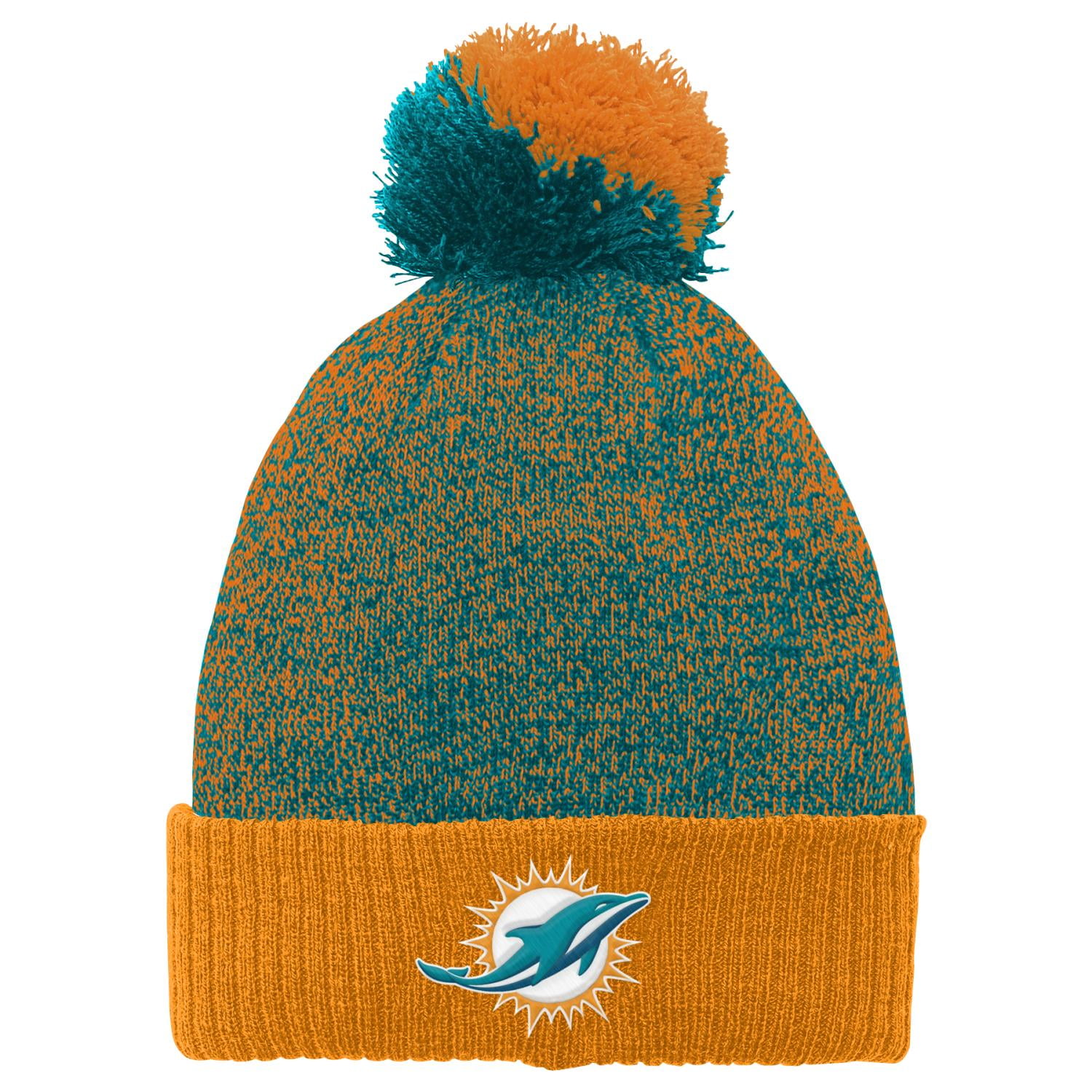 Miami Dolphins Youth NFL "Basic" Cuffed Knit Hat w Pom by Outerstuff
