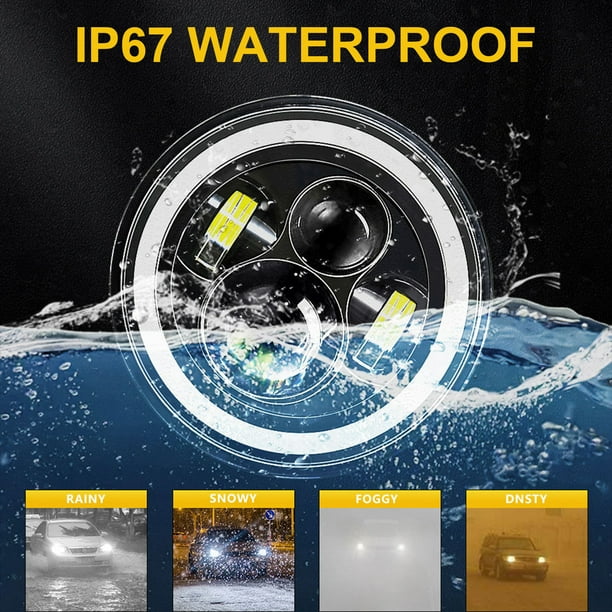 Faros Antiniebla LED Para Jeep Wrangler JK - Luz Blanca 6500K, IP67 Impermeable, 12V - Incluye Luces Diurnas DRL