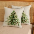 thumbnail image 2 of Christmas Pillow Covers 20x20 Set of 2 Christmas Decorative Linen Pillowcase Green Xmas Trees Decorations Throw Pillows Winter Farmhouse Holiday Decor Outdoor Cushion Covers for Couch Home, 2 of 6