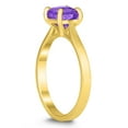 thumbnail image 2 of SZUL Women's Square Princess Cut 6MM Amethyst Solitaire Ring in 10K Yellow Gold, 2 of 4