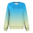 thumbnail image 5 of Craaazy Women's Sweatshirts Tie Dye Gradient Long Sleeve V Neck Shirts Fall Winter Tops with Pockets Casual Pullover Sweatshirt Gifts For Women, 5 of 5