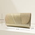 thumbnail image 3 of Clutch Purses Sparkling Party Pleated Flip Handbag Fashion Evening Clutch Bags Glitter Party Wedding Handbag with Chain, 3 of 21