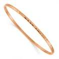 thumbnail image 3 of Auriga Fine Jewelry 18k Rose Gold Solid Hammered 2.7mm Slip-on Bangle for Women, 3 of 6