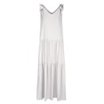thumbnail image 4 of up to 60% off Gifts Usmixi Formal Dresses for Women Casual Plus Size Loose Flowy Ruffle Swing Tie Strap Long Dresses Round Neck Sleeveless Solid Summer Maxi Dress White XXXXL, 4 of 6