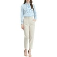 thumbnail image 2 of Allegra K Women's Button Down Shirt Tie Neck Satin Blouse Business Casual Tops, 2 of 6