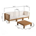 thumbnail image 5 of GDF Studio Cascada Outdoor Modular Acacia Wood Sofa and Table Set, Beige and Teak, 5 of 9