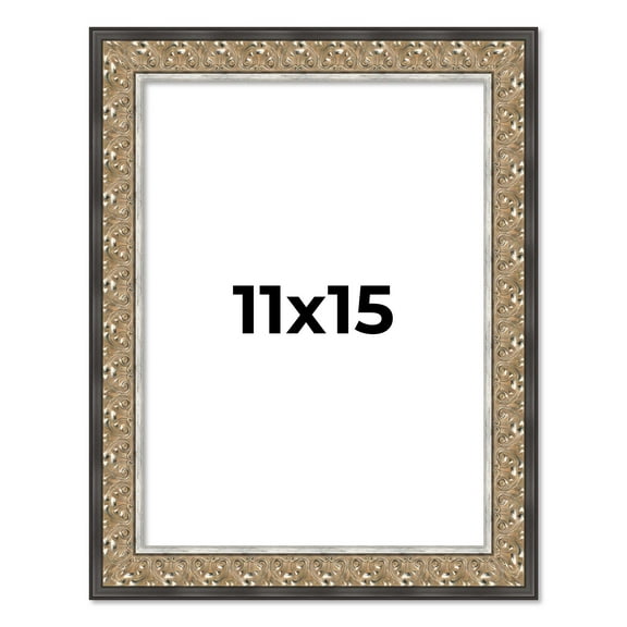 11x15 Frame Silver Real Wood Picture Frame Width 1.75 Inches | Interior Frame Depth 0.5 Inches |