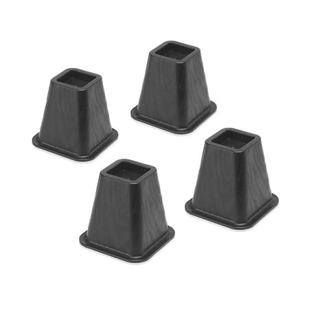 Whitmor Underbed Storage Bed &amp; Furniture Risers - Set of 4 - Black - 6.375&quot; x 6.375&quot; x 6.0&quot;